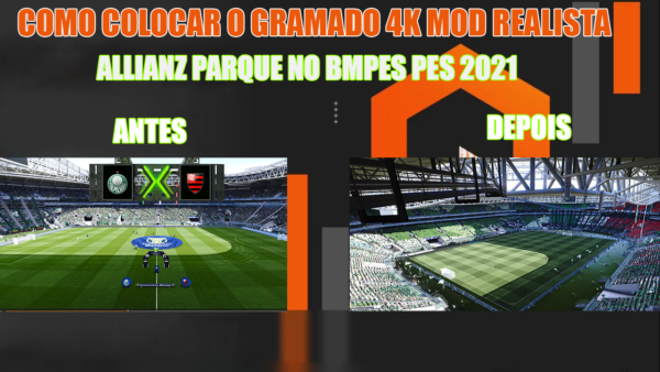 Como colocar o gramado 4k mod realista do Allianz Parque no BMPES Pes 2021