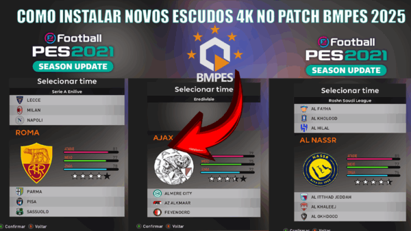 COMO INSTALAR ESCUDOS 4K NO PATCH BMPES 2025